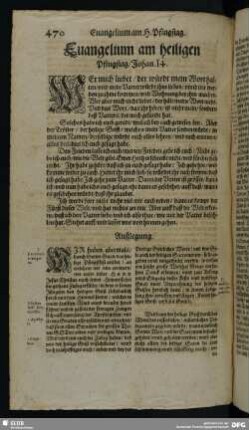 Evangelium am heiligen Pfingstag, Johan. 14.