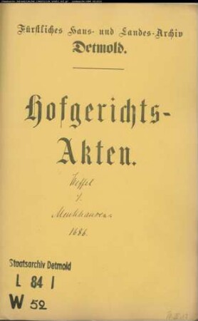 Weffel, Deppe gegen Christian Menkhausen und Hermann Wilhelm Böger zu Obernhausen - Schuldforderung