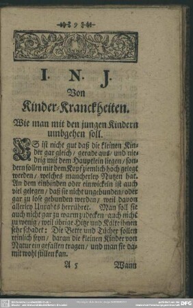 Von Kinder-Kranckheiten