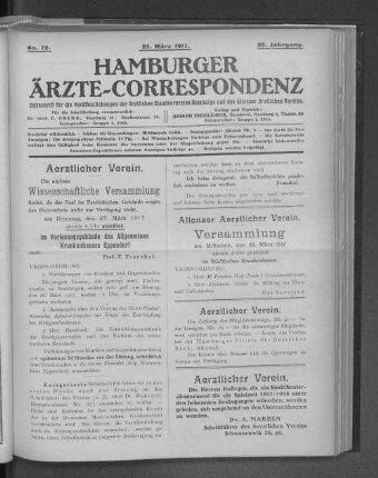 Altonaer Aerztlicher Verein.