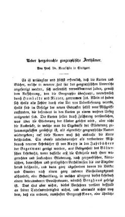 Ueber hergebrachte geographische Irrthümer