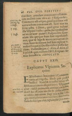 Caput XXII. Explicatus Ulpianus. Sequior.