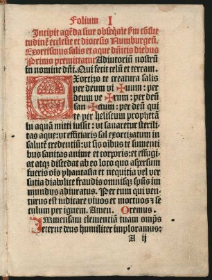 Incipit agenda sive obsequiale secundum consuetudinem ecclesie et diocesis Numburgensis.