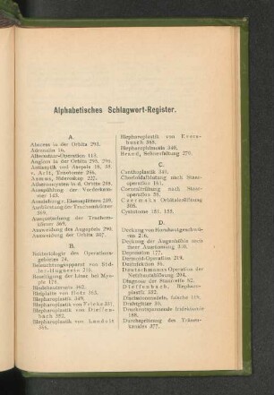 Alphabetisches Schlagwort-Register.