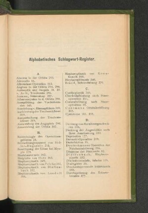 Alphabetisches Schlagwort-Register.