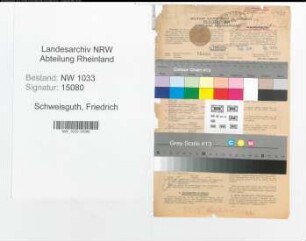 Entnazifizierung Friedrich Schweisguth , geb. 02.10.1898 (Polizeibeamter)