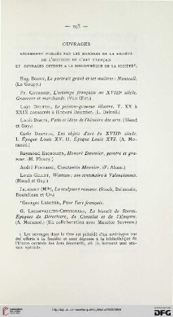 Ouvrages récemment publiés par les membres de la Société