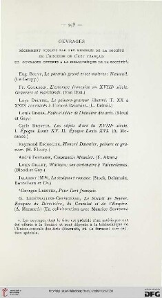 Ouvrages récemment publiés par les membres de la Société