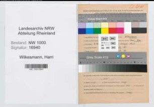 Entnazifizierung Harri Wilkesmann, geb. 08.08.1917 (Zollbeamter)