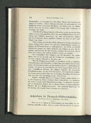Ackerbau in Deutsch- Südwestafrika.