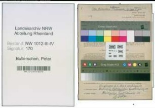 Entnazifizierung Peter Bullerschen , geb. 06.06.1896 (Landwirt)