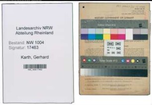 Entnazifizierung Gerhard Karth , geb. 27.06.1909 (Expedient)