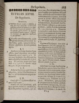 Titulus XXVIII. De Sepulturis