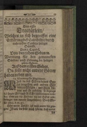 Auß dem ersten Gebot. Du sollt nicht andere Götter haben neben mir.