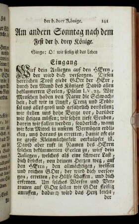 Am andern Sonntag nach dem Fest der h. drey Könige. - Am vierten Sonntag nach dem Fest der h. drey Könige.