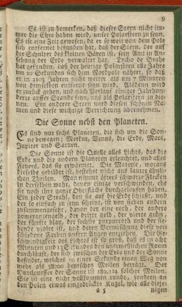 Die Sonne nebst den Planeten.
