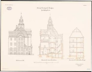 Amtsgericht, Berlin-Pankow: Querschnitte Seitenansicht 1:100