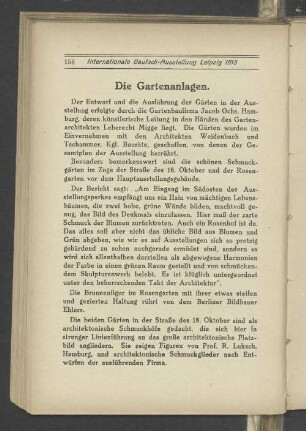 Die Gartenanlagen.