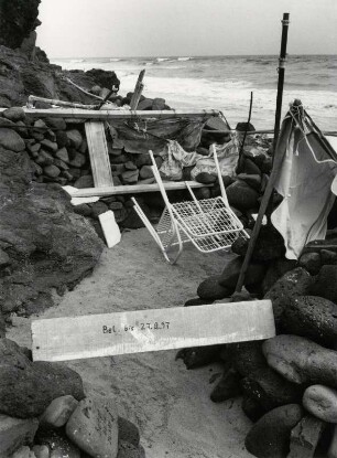 Fuerteventura, an der Küste von Jandia, typische Sandburgen, Detail
