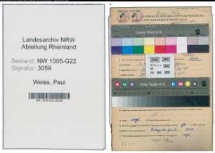 Entnazifizierung Paul Weiss , geb. 08.04.1895 (Einzelhaendler)