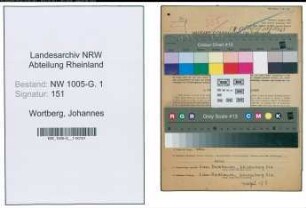 Entnazifizierung Johannes Wortberg , geb. 22.09.1905 (Landwirt)