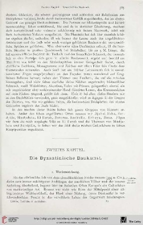 Zweites Kapitel: Die Byzantinische Baukunst