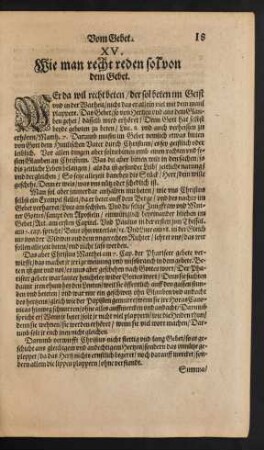XV. Wie man recht reden sol von dem Gebet.