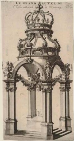 Der ehemalige barocke Hochaltar (oder Entwurf?) im Straßburger Münster (?) in Frankreich