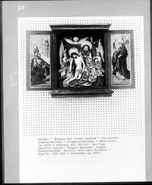Schrein: Heilige Dreifaltigkeit & Linker Flügel: Gregorsmesse & Rechter Flügel: heiliger Erasmus