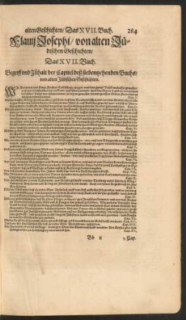 Flavii Josephi/ von alten Jüdischen Geschichten/ Das XVII. Buch.