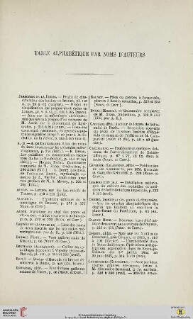 Table alphabétique par noms d'auteurs