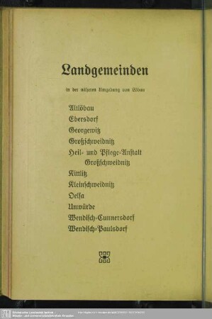 Landgemeinden in der näheren Umgebung von Löbau