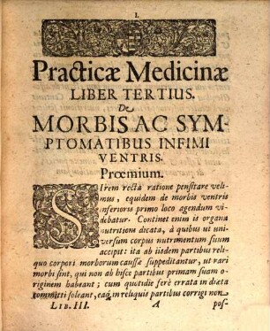 Liber ... Practicae Medicinae ... Danielis Sennerti D.. 3