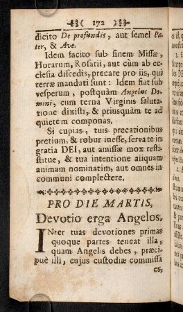 172-178, Pro Die Martis, Devotio erga Angelos