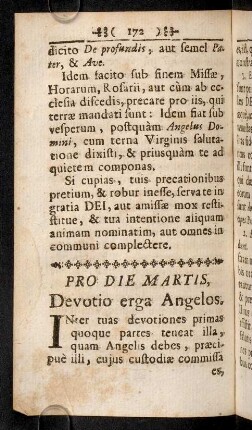 172-178, Pro Die Martis, Devotio erga Angelos