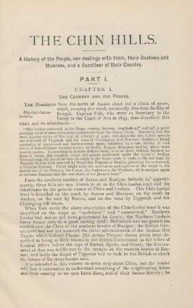 Chapter I. The country and the people