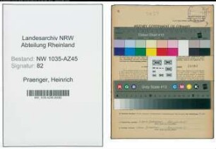 Entnazifizierung Heinrich Praenger , geb. 02.08.1899 (Lehrer)