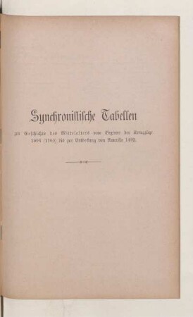 Synchronistische Tabellen