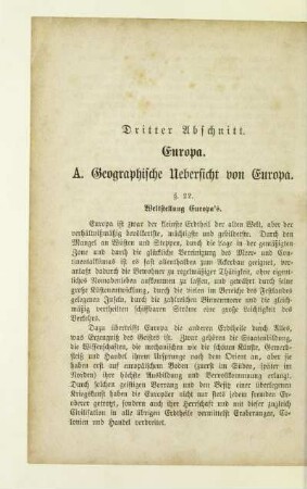 A. Geographische Uebersicht von Europa