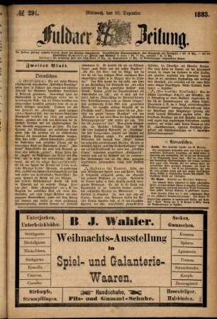 Ausgabe vom Mittwoch, den 19. Dezember 1883.