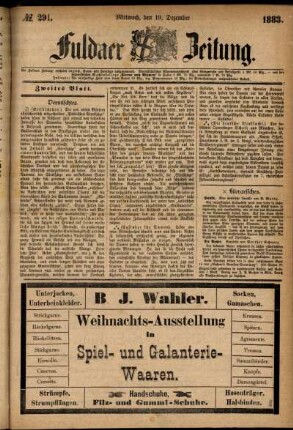 Ausgabe vom Mittwoch, den 19. Dezember 1883.