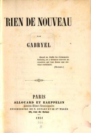 Rien de nouveau