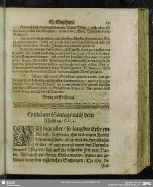 Epistel am Sontage nach dem Christtag, Gal. 4.