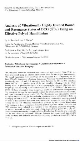 Analysis of vibrationally highly excited bound and resonance states of DCO ( X2A') using an effective polyad Hamiltonian