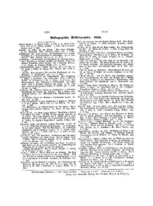 Pädagogische Bibliographie : 1852