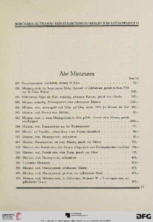 Alte Miniaturen (Nr. 237-276)