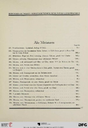 Alte Miniaturen (Nr. 237-276)