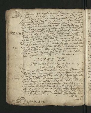 Caput IX. De Balsamo Corporali