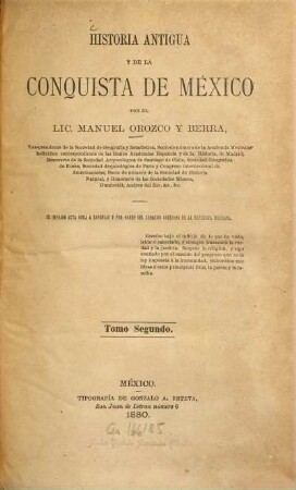 Historia antigua y de la conquista de Mexico, Tomo segundo