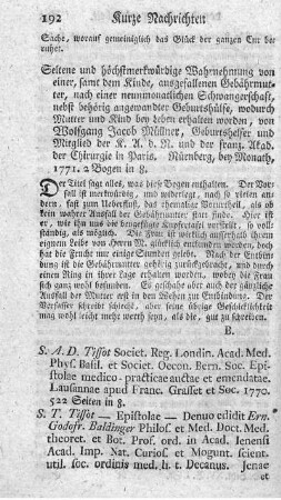 Epistolae medico-practicae.